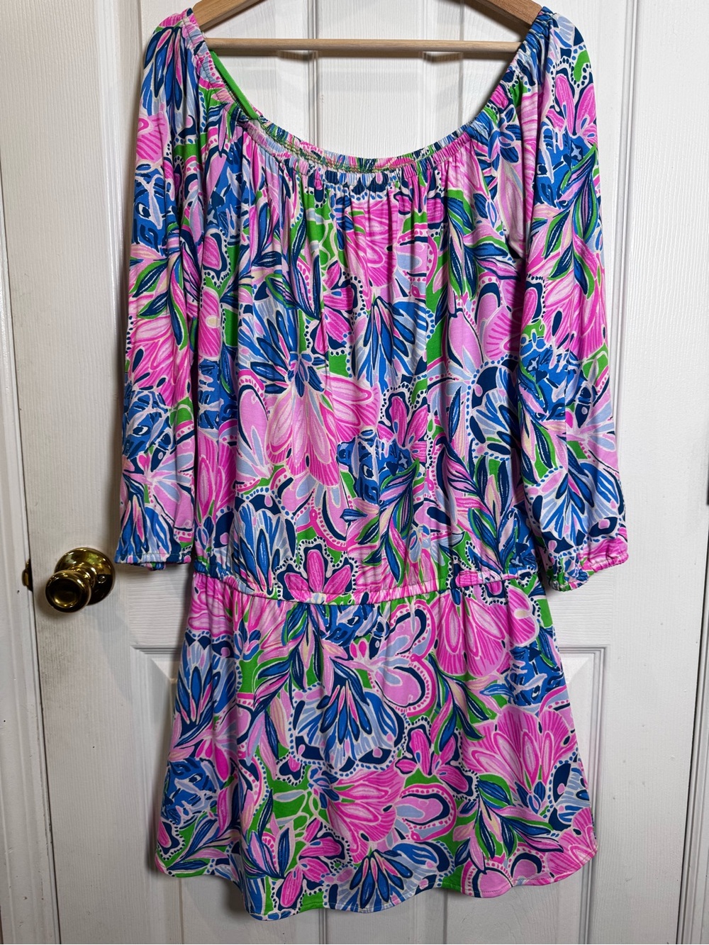 Lilly Pulitzer Lana Long Sleeve Skort Romper Gecko Green Tiger Sunrise Size Lrg